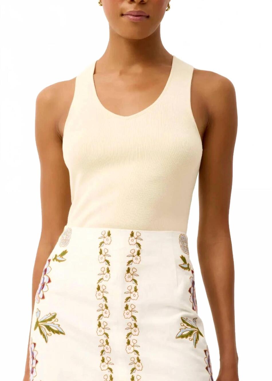 NEW MARIE OLIVER miranda tank top in macadamia